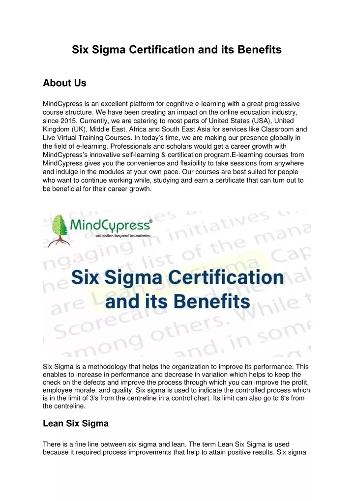 PPT - Six Sigma Certification And Its Benefits PowerPoint Presentation ...