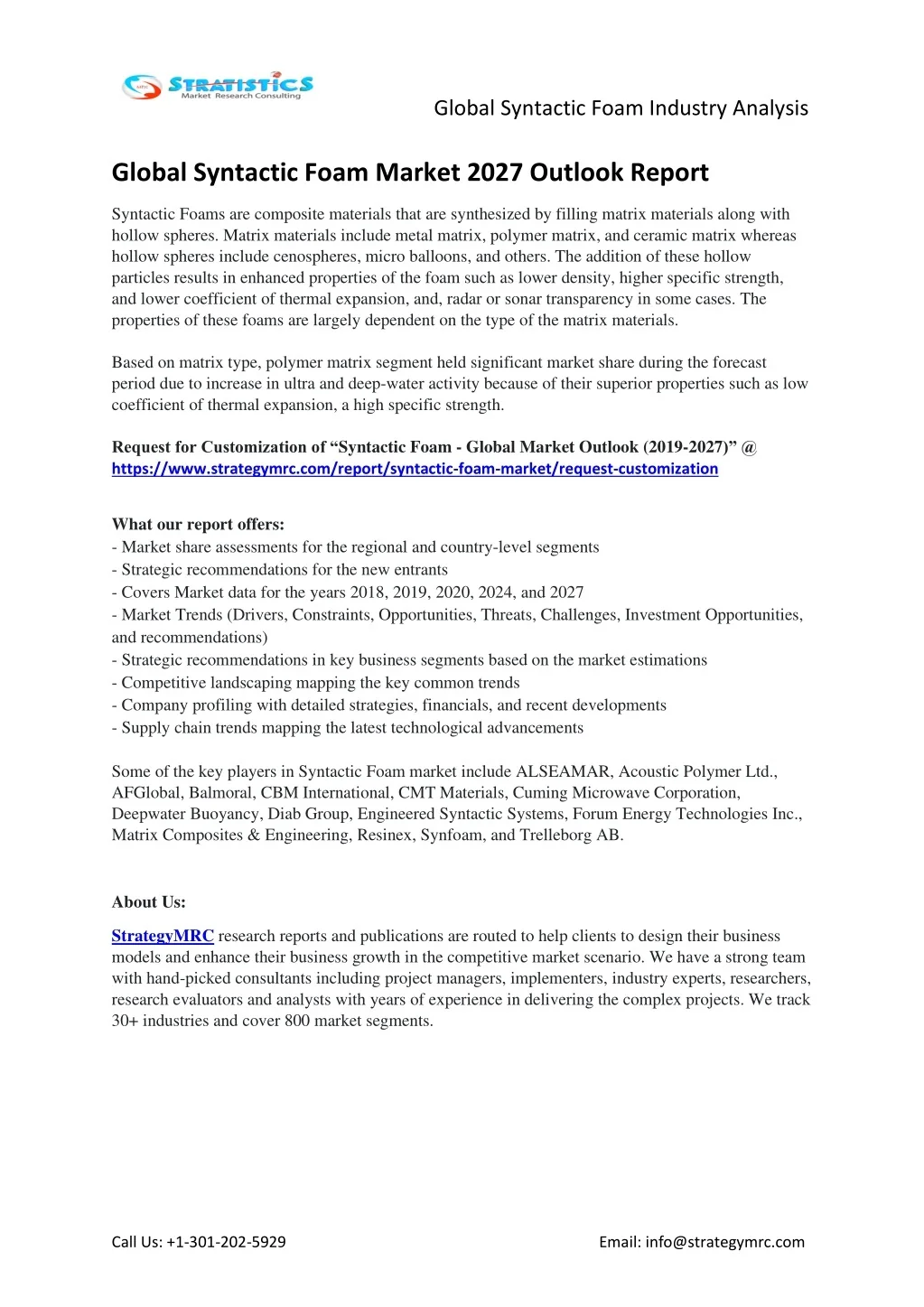 PPT - North America accounts largest share in Global Syntactic Foam ...
