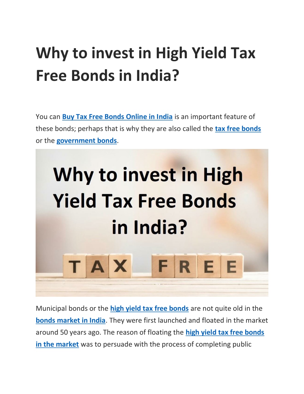 PPT Why to invest in High Yield Tax Free Bonds in India PowerPoint
