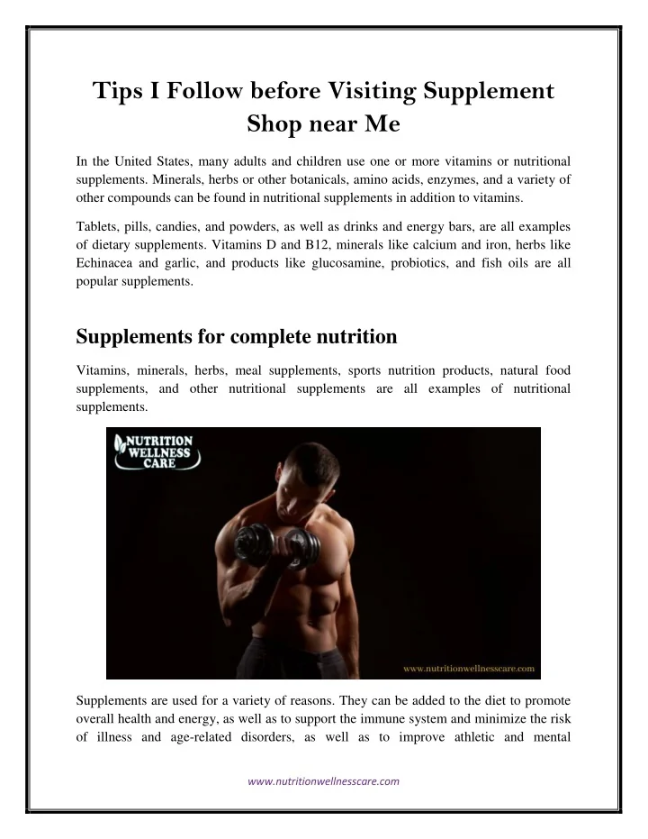 PPT Tips I Follow before Visiting Supplement Shop near Me PowerPoint