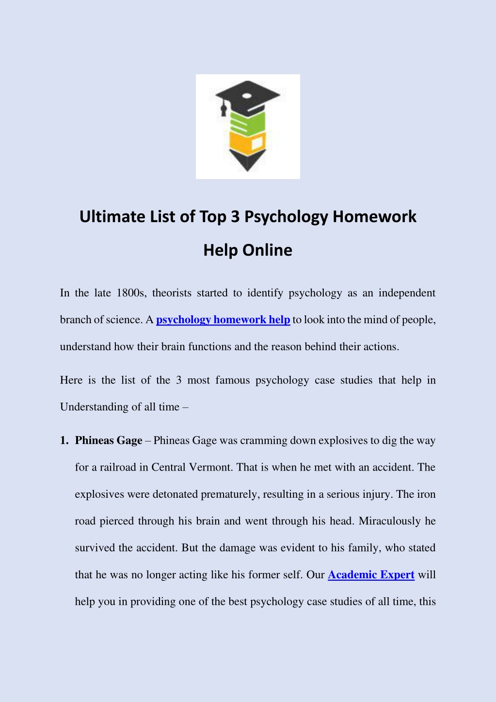 psychology homework help online free