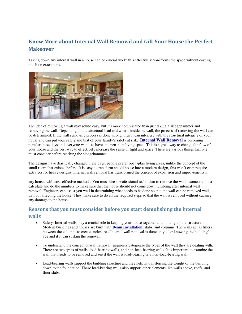 PPT Know More about Internal Wall Removal and Gift Your House the