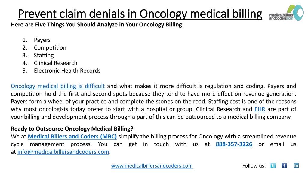 PPT - Prevent Claim Denials In Oncology Medical Billing PowerPoint ...