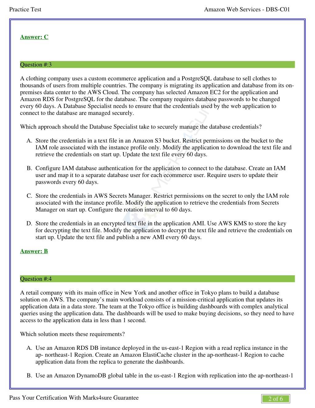 PPT - DBS-C01 Question and Answers with the Feature of Sns-Brigh10