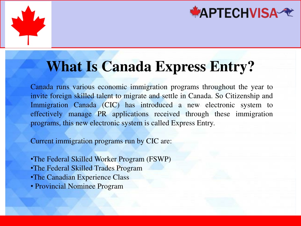 PPT Express Entry Canada Immigration Eligibility Requirements