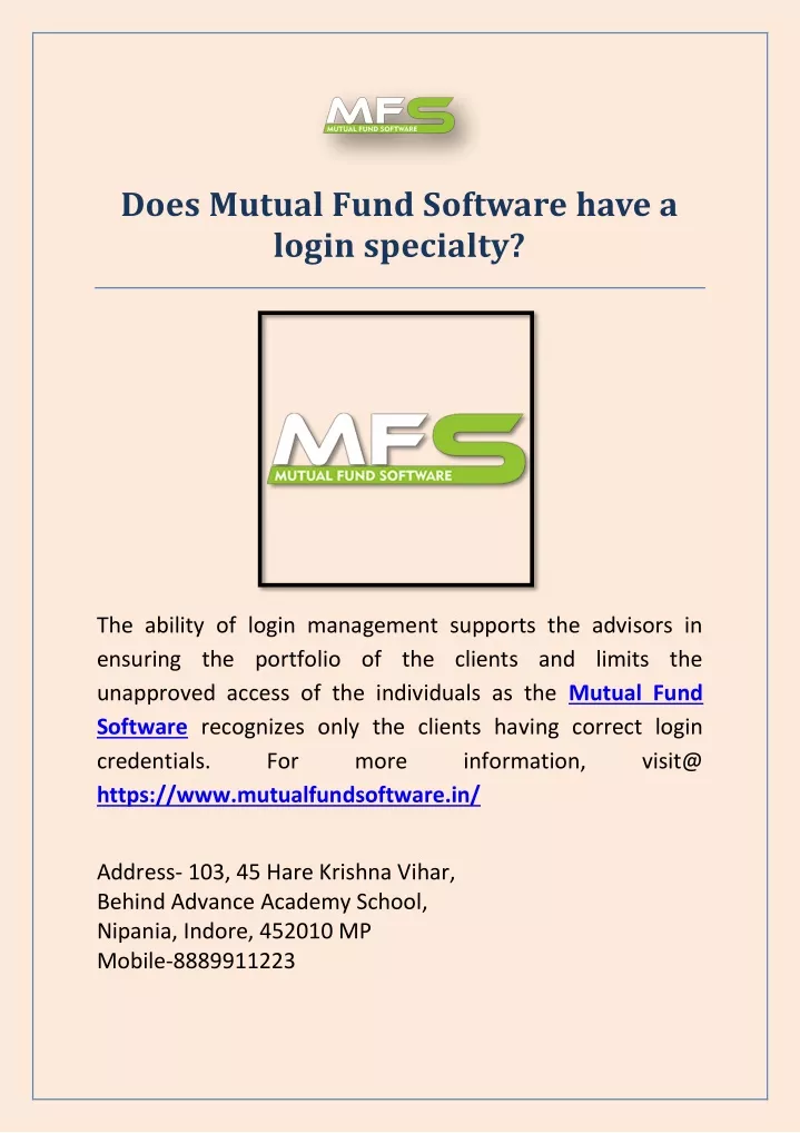 PPT Does Mutual Fund Software Have A Login Specialty PowerPoint 