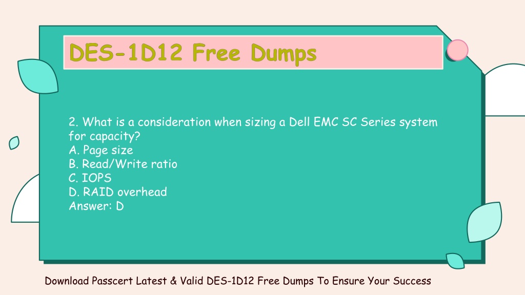 PPT - Download 2021 Free DELL EMC DES-1D12 Exam Dumps PowerPoint Sns-Brigh10