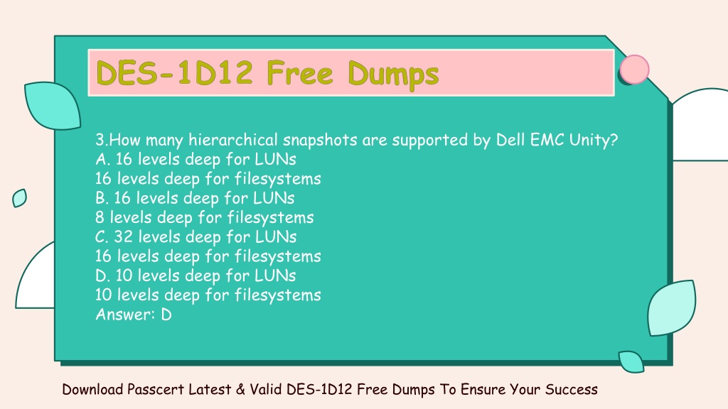 Reliable DES-1D12 Test Dumps