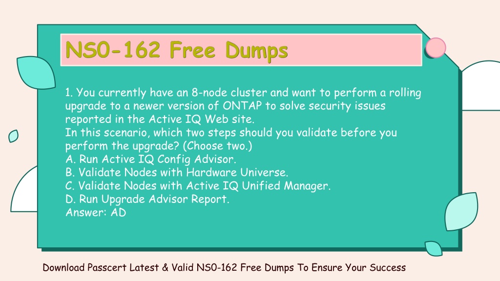 PPT - Try Free 2021 NetApp NCDA NS0-162 Exam Dumps Sns-Brigh10