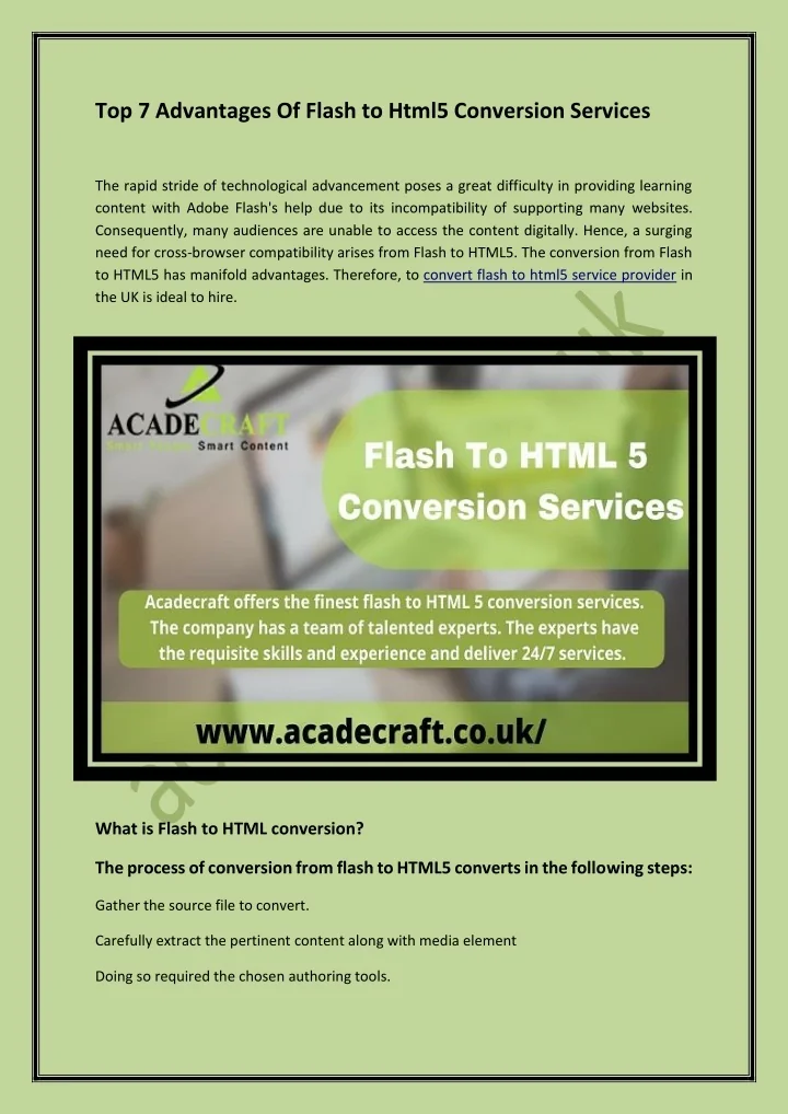 PPT Guaranteed Flash to HTML5 Conversion Services PowerPoint