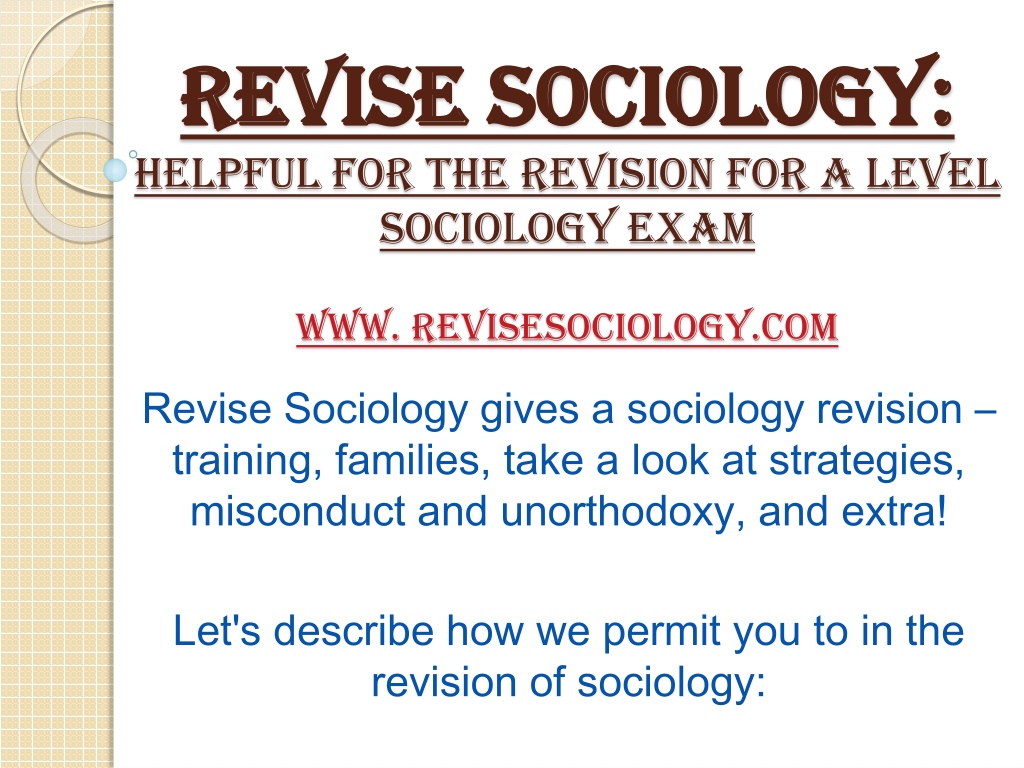 case study revise sociology