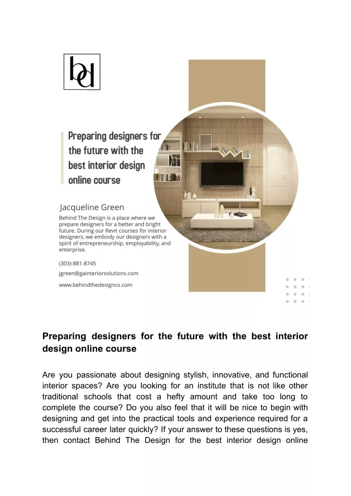 PPT - Preparing designers for the future with the best interior design