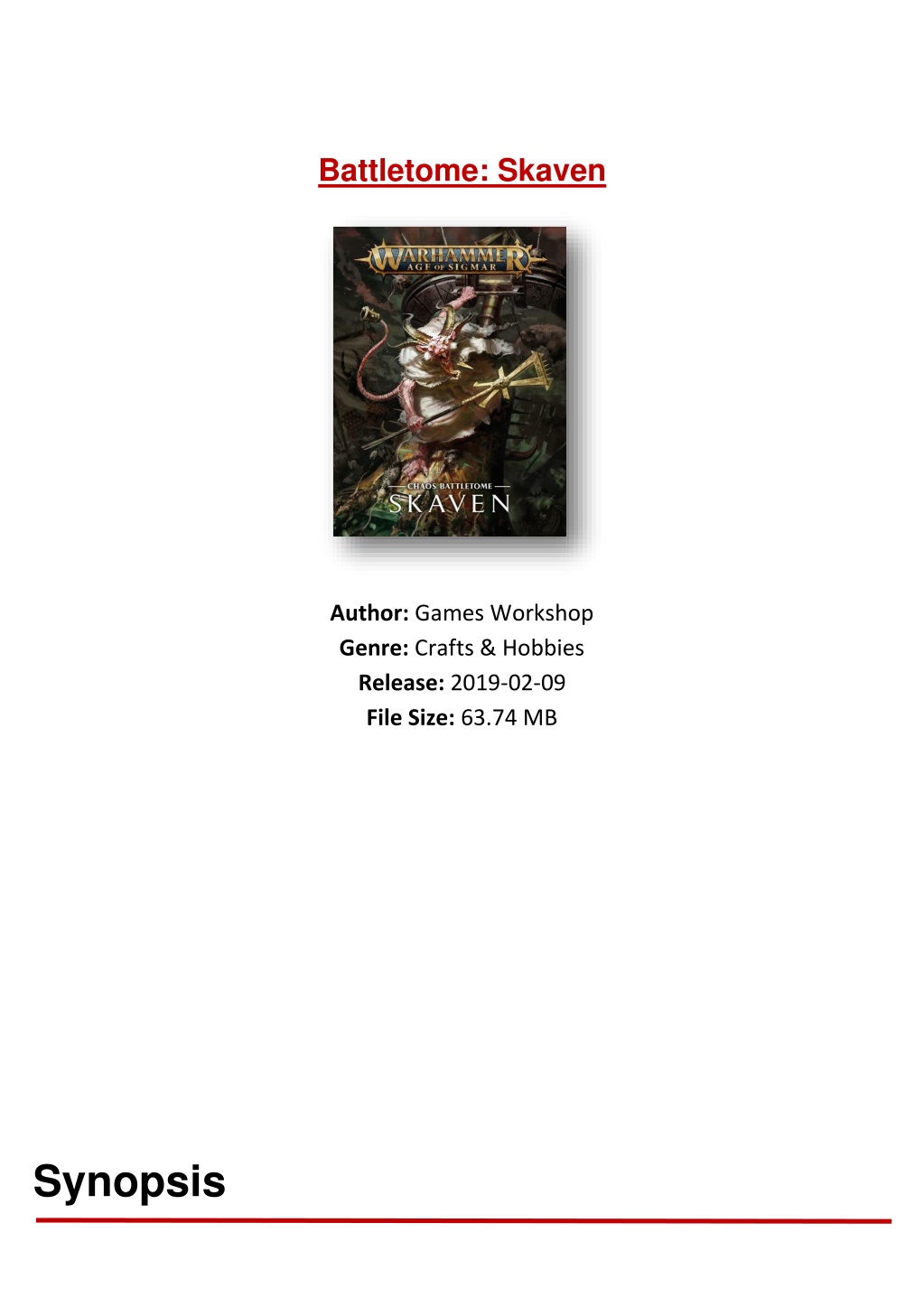 battletome skaven pdf
