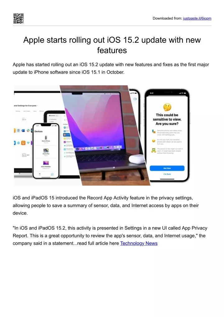 apple ios 15.2 update