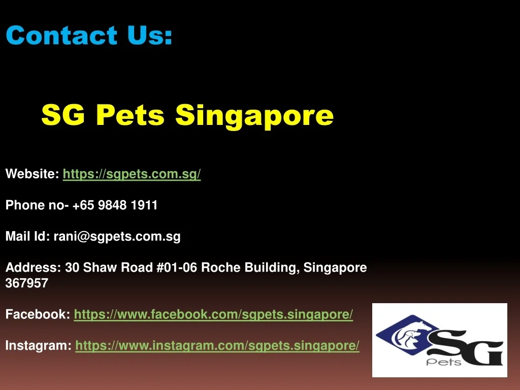 PPT Buy Pet Food in Singapore SG Pets Singapore PowerPoint