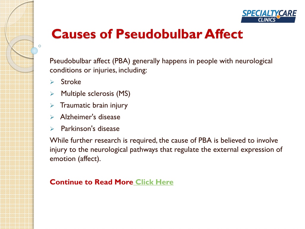 PPT - Pseudobulbar Affect - Symptoms, Causes, And Treatment PowerPoint ...