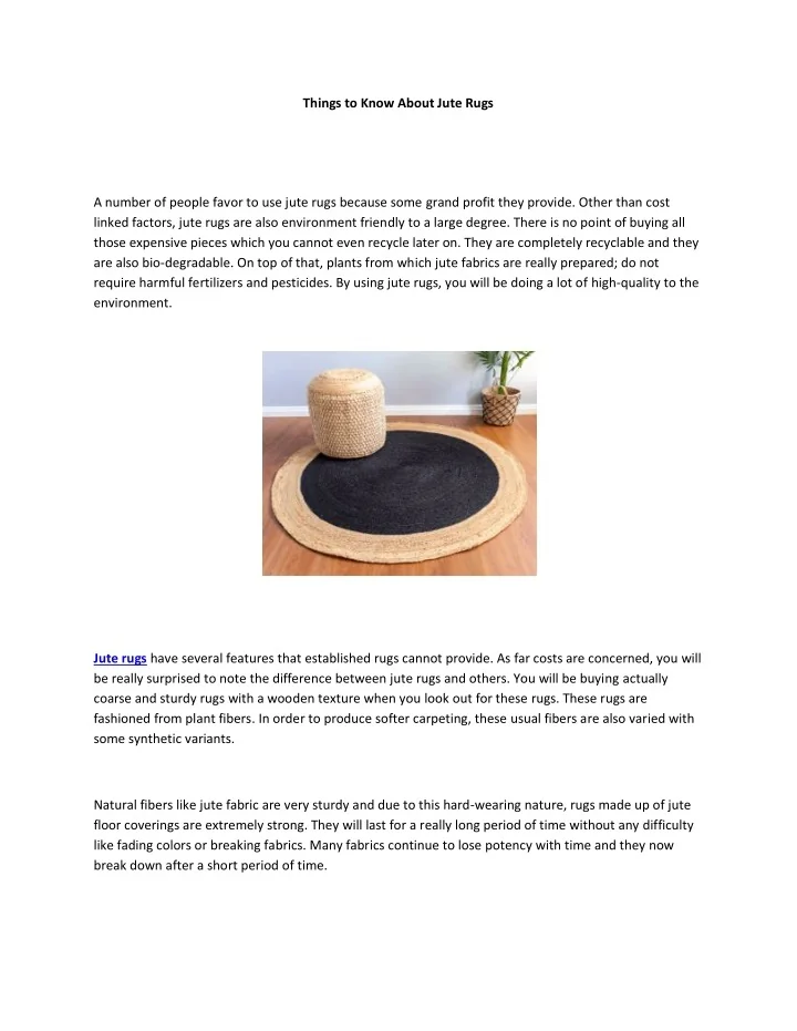 PPT Things to Know About Jute Rugs PowerPoint Presentation, free