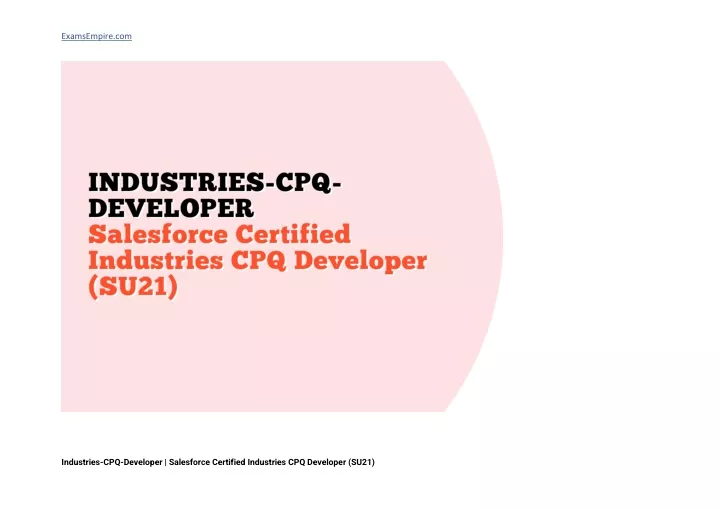 Industries-CPQ-Developer Zertifikatsdemo