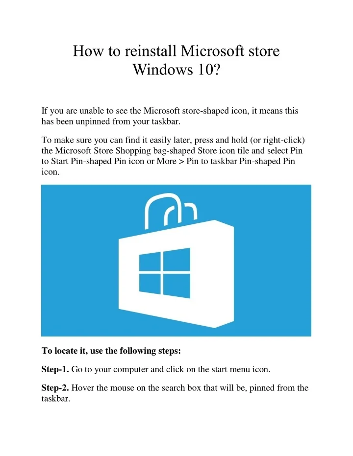 PPT How To Reinstall Microsoft Store Windows 10 PowerPoint