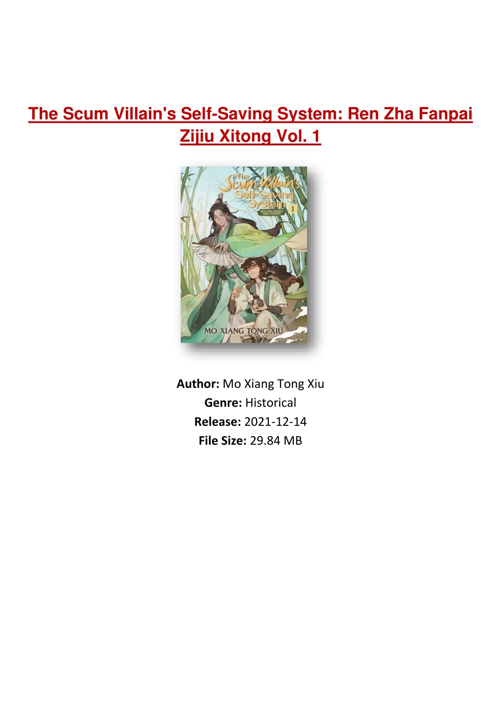 PPT [PDF] Free Download The Scum Villain