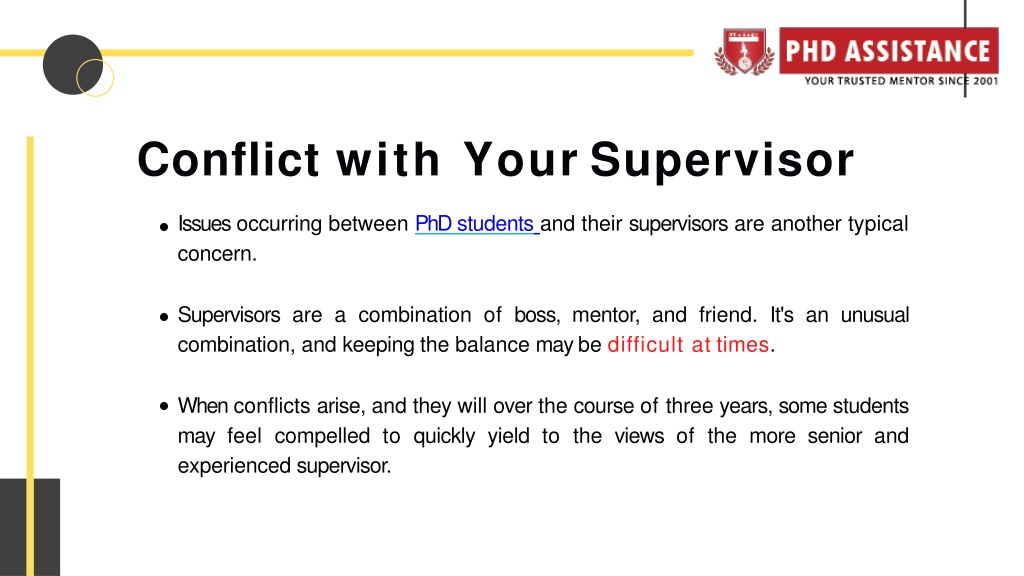 conflict with phd supervisor