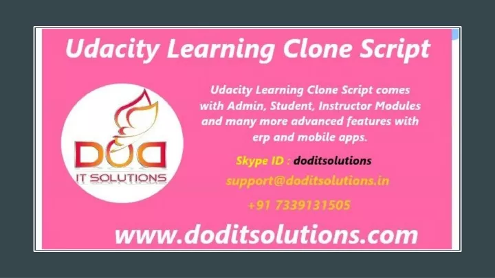 Ppt Readymade Udacity Learning Clone Script Dod It Solutions