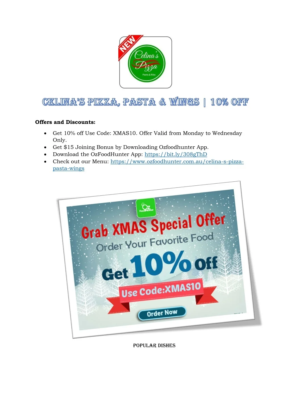 PPT Celina's Pizza, Pasta & Wings PowerPoint Presentation, free