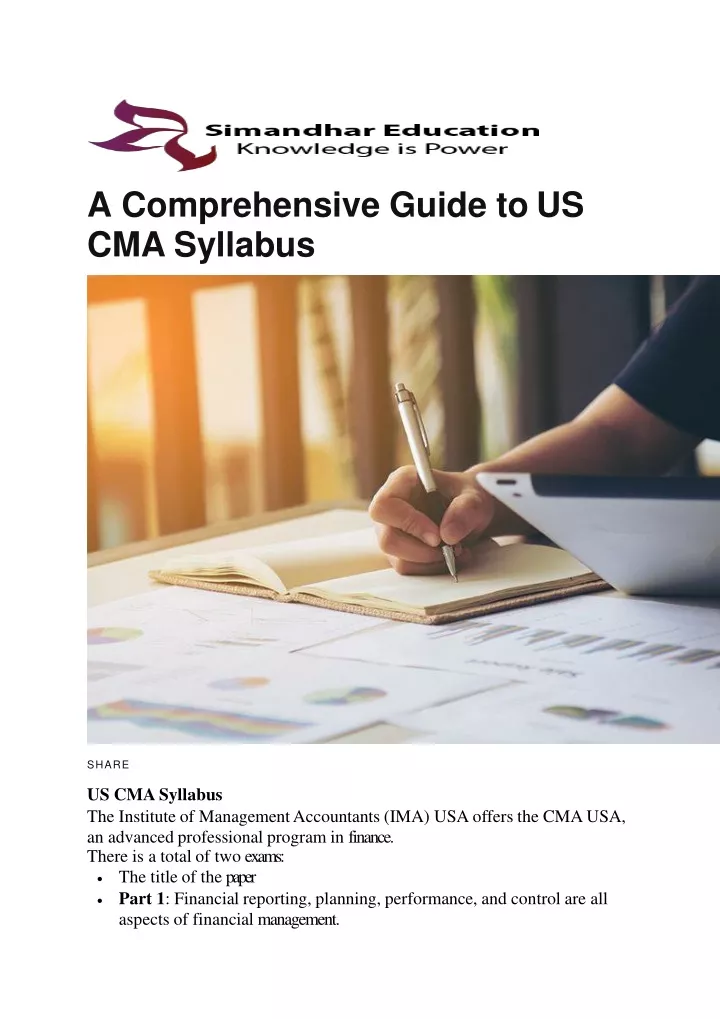 PPT A Comprehensive Guide to US CMA Syllabusconverted PowerPoint