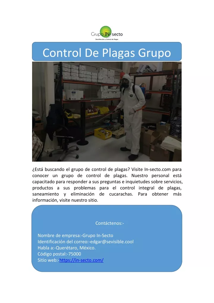 PPT - Control De Plagas Grupo PowerPoint Presentation, Free Download ...