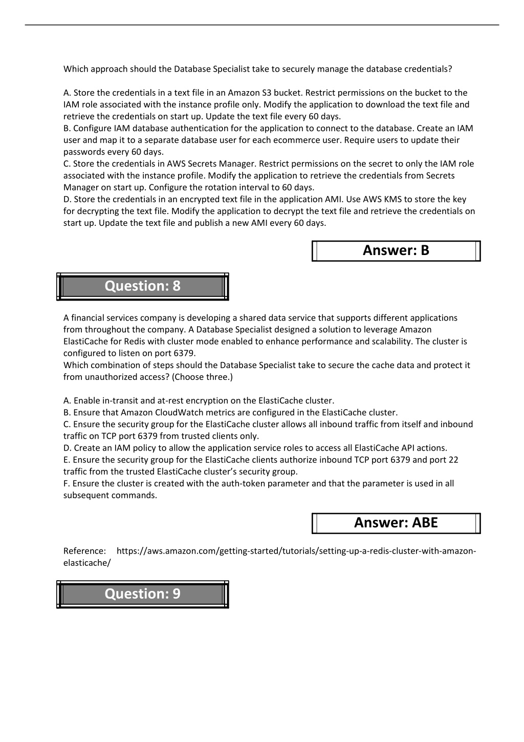 DBS-C01 PDF Questions