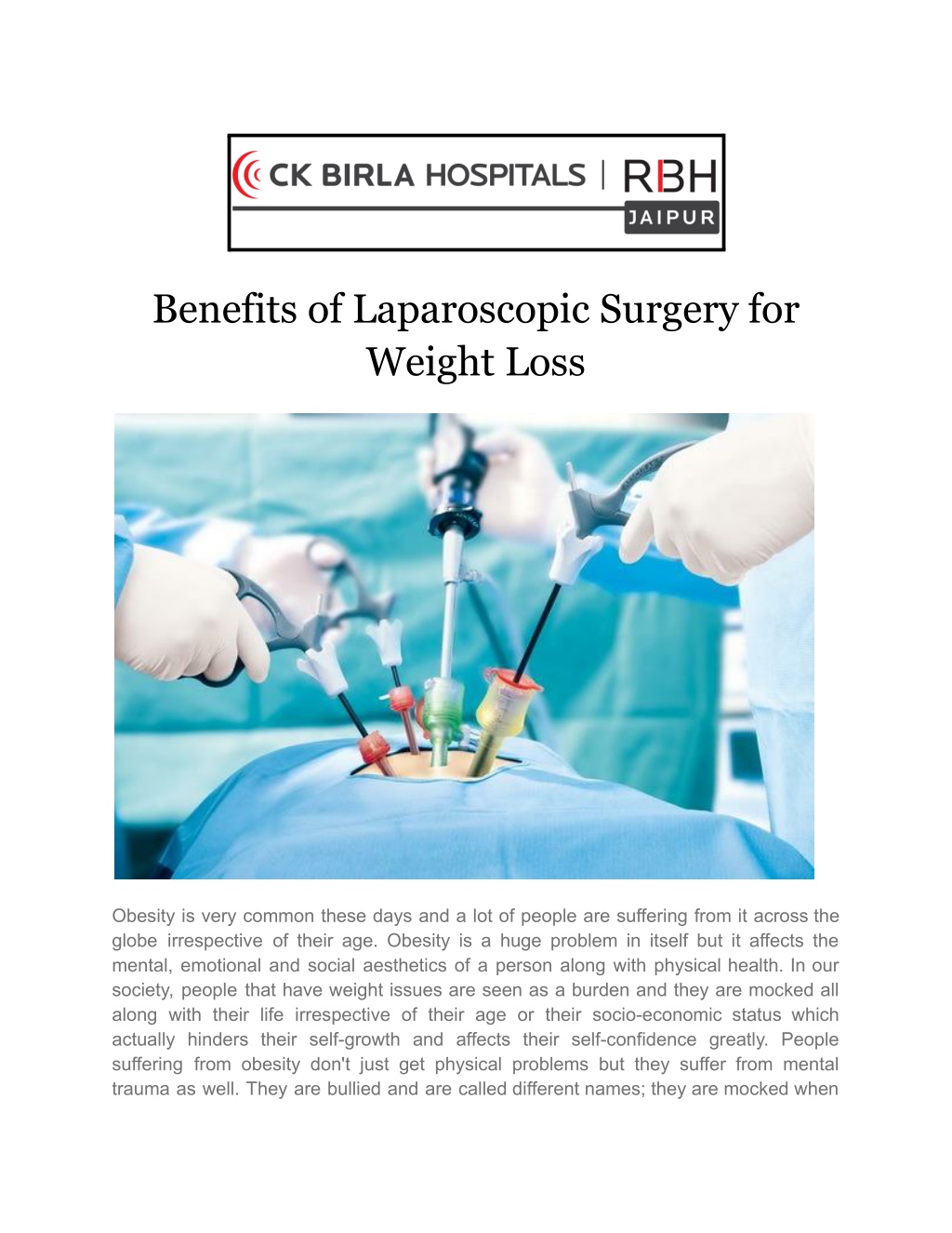 PPT - Benefits of Laparoscopic Surgery for Weight Loss PowerPoint ...