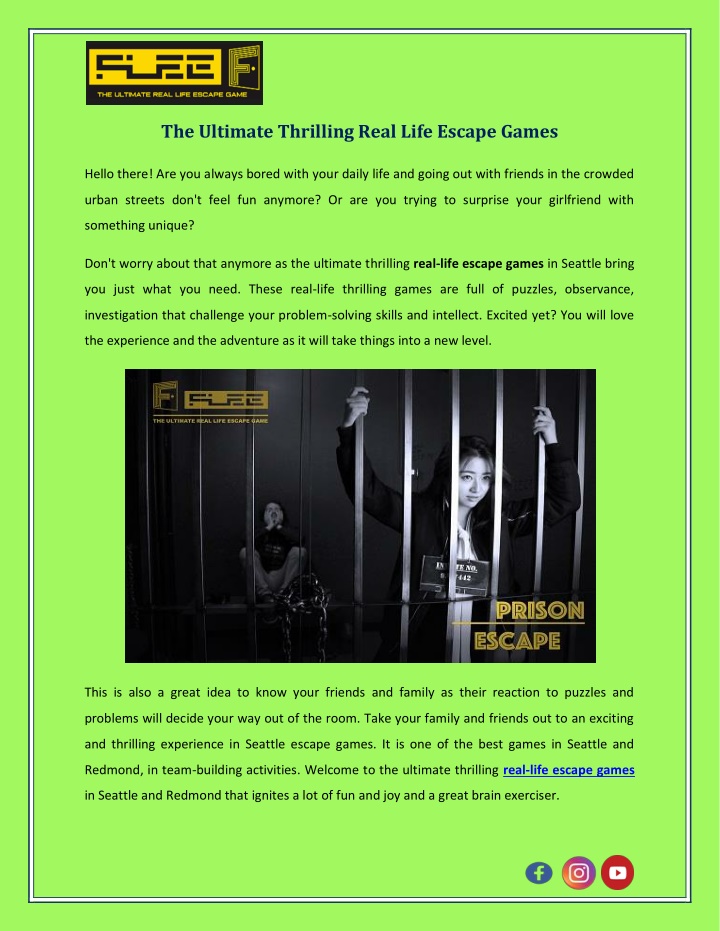 PPT - The Ultimate Thrilling Real Life Escape Games PowerPoint ...