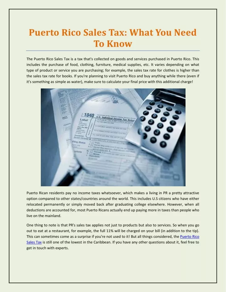 PPT Puerto Rico Sales Tax What You Need To Know PowerPoint