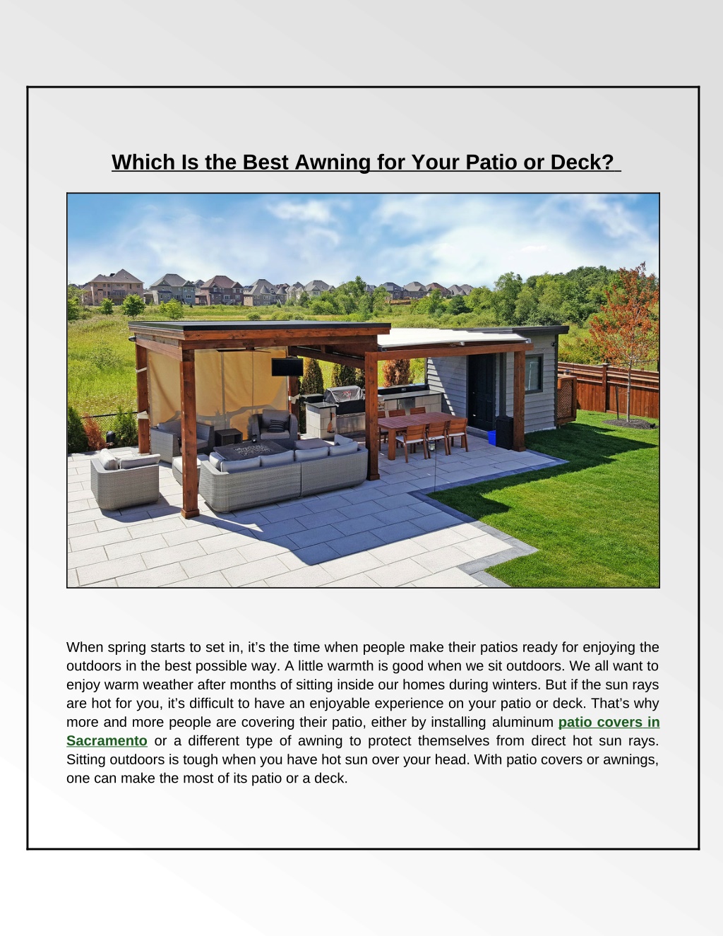 PPT - Which Awning Design Perfect For Your Patio or Deck Area ...