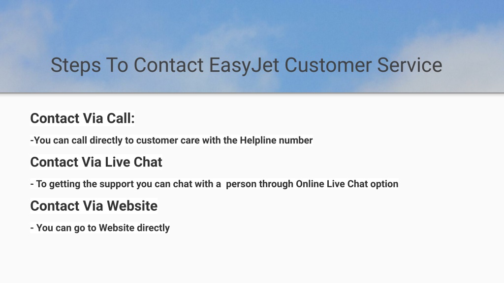 PPT How Do I Contact EasyJet Customer Service PowerPoint   Steps To Contact Easyjet Customer Service L 