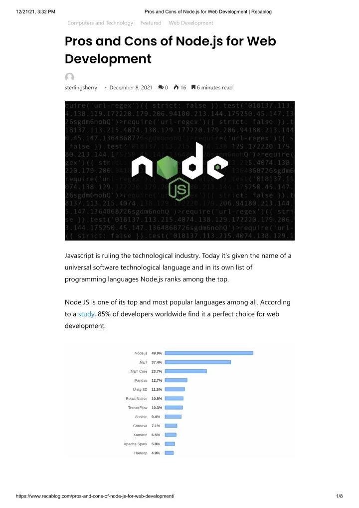PPT Pros And Cons Of Node js For Web Development Recablog