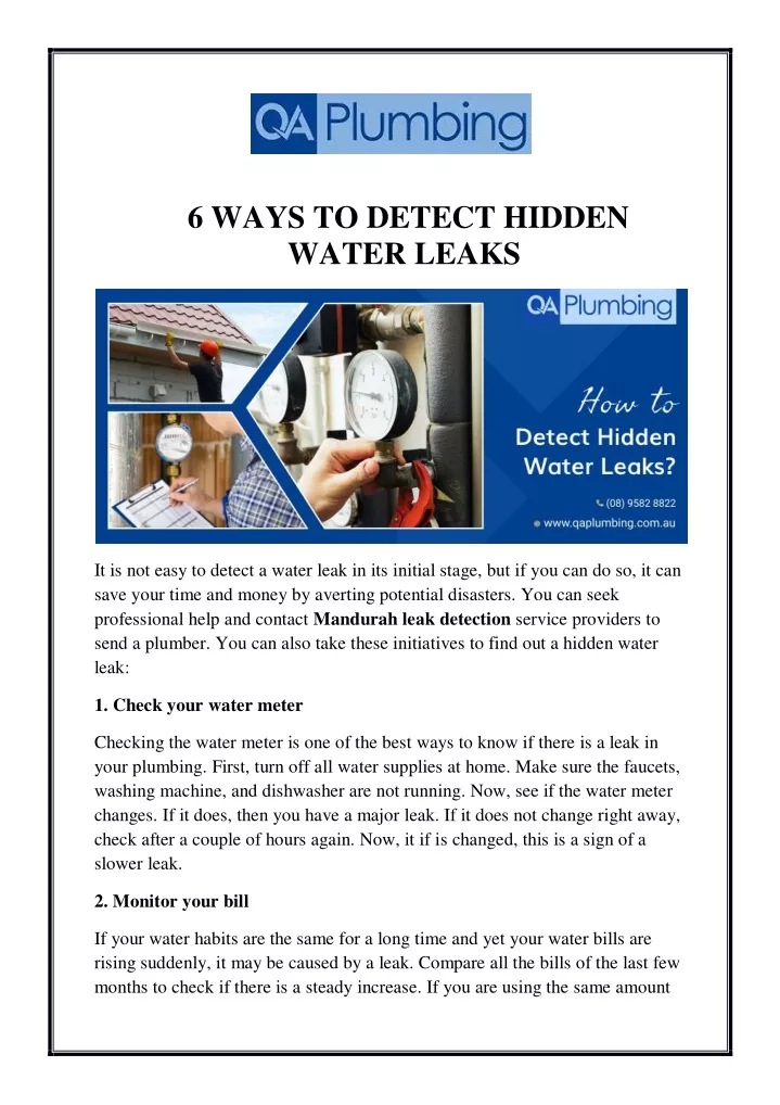 ppt-6-ways-to-detect-hidden-water-leaks-powerpoint-presentation-free