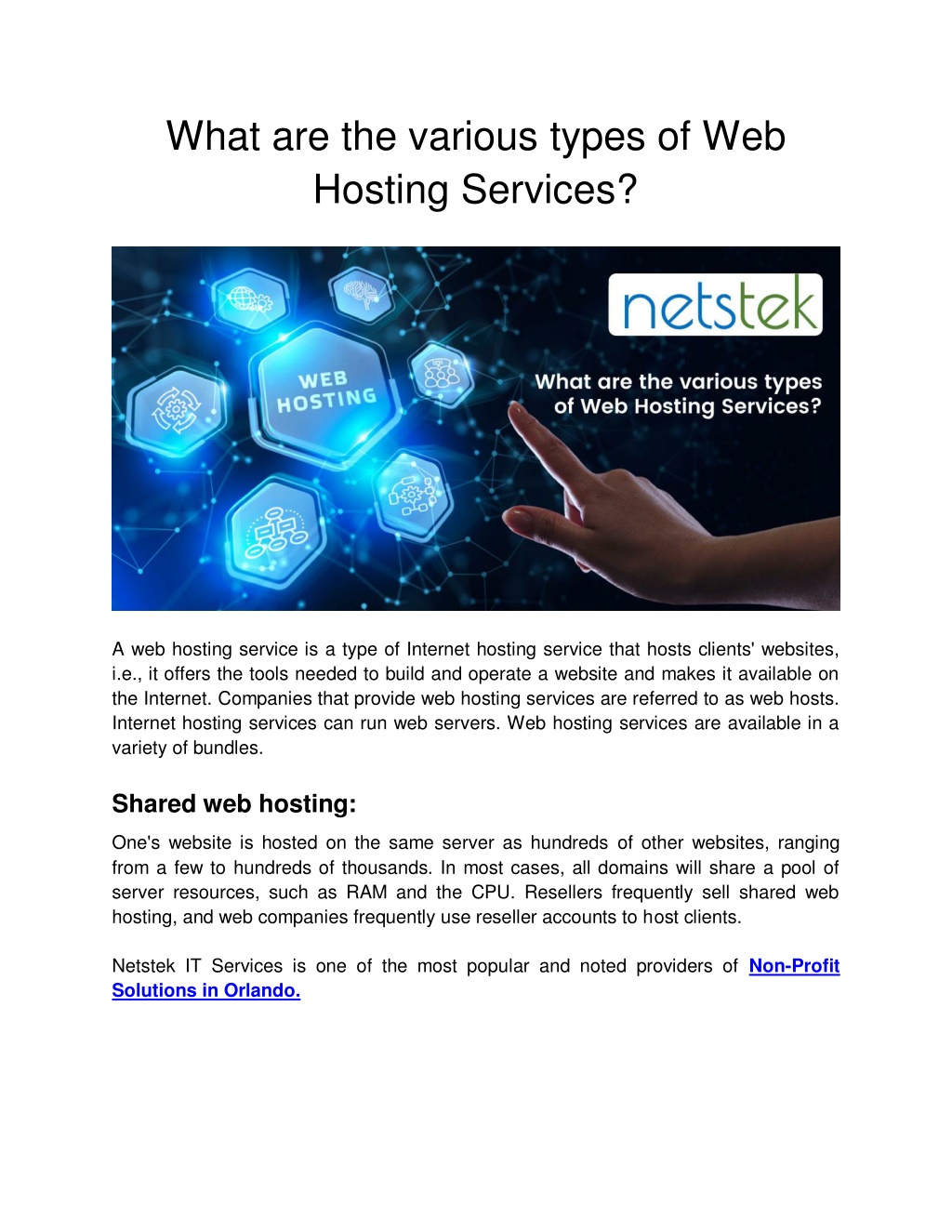 PPT What Are The Various Types Of Web Hosting Services PowerPoint 