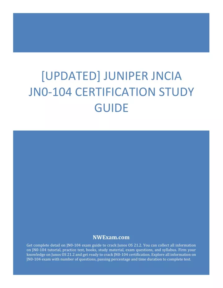 JN0-104 Zertifizierungsprüfung