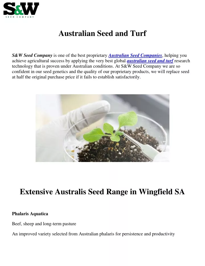 PPT - Best Australian Seed Companies PowerPoint Presentation, Free ...