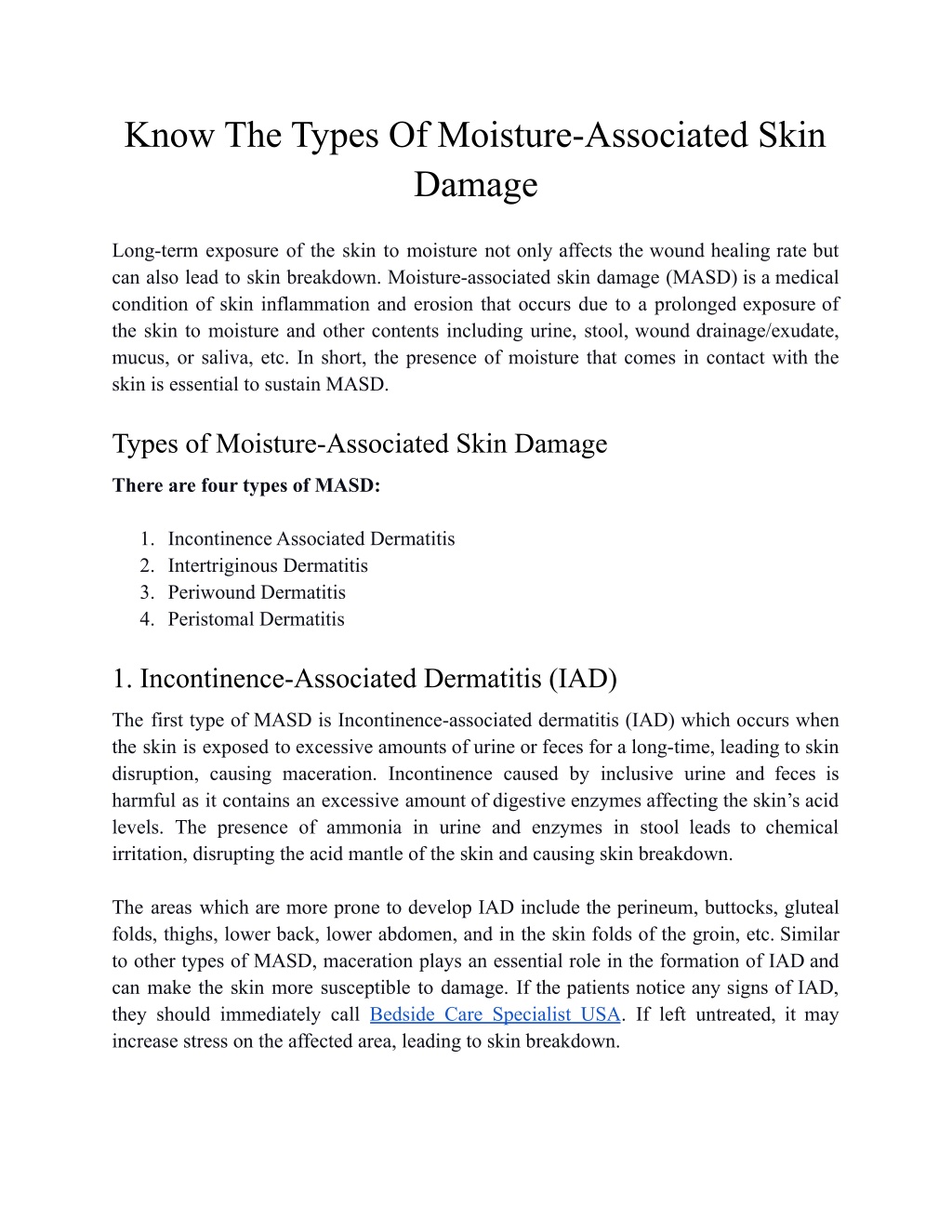 Ppt Know The Types Of Moisture Associated Skin Damage Powerpoint