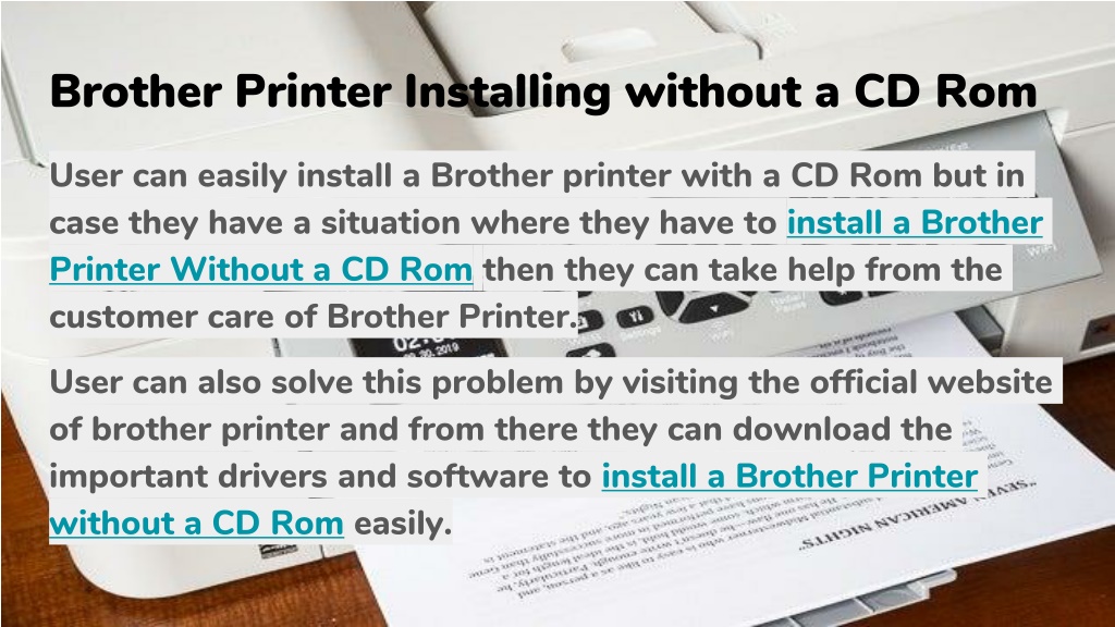 PPT How to install Brothers Printer without CD Rom _ PowerPoint