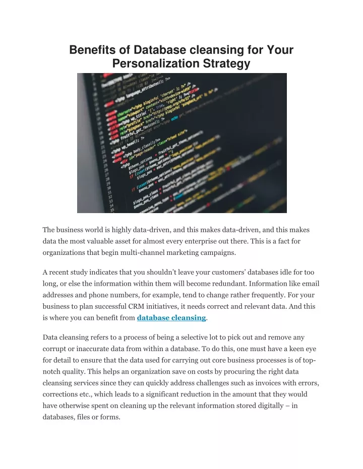 ppt-benefits-of-database-cleansing-for-your-personalization-strategy