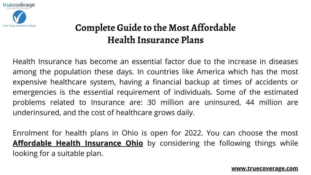 PPT - Complete Guide to the most affordable health insurance plans ...