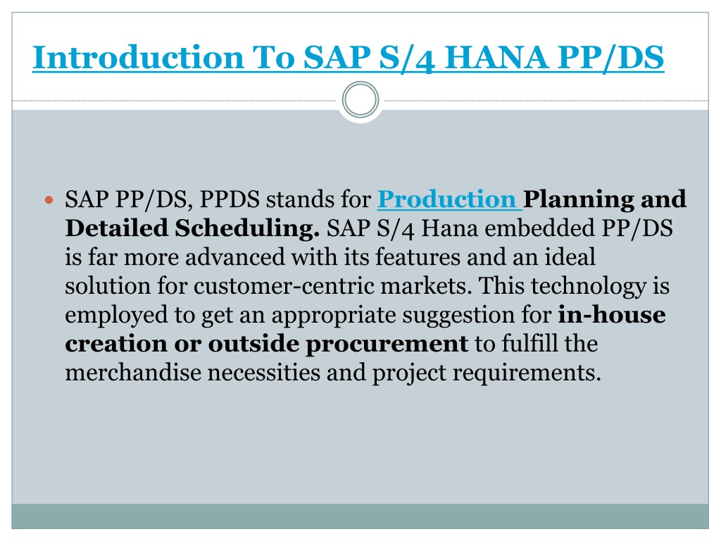 Ppt Sap S Hana Training In Hyderabad Sap Apo Ppds Pdf Sap Apo