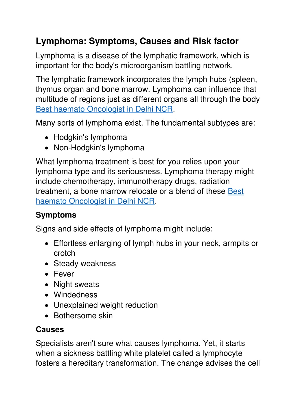 PPT - Lymphoma: Symptoms, Causes and Risk factor PowerPoint ...