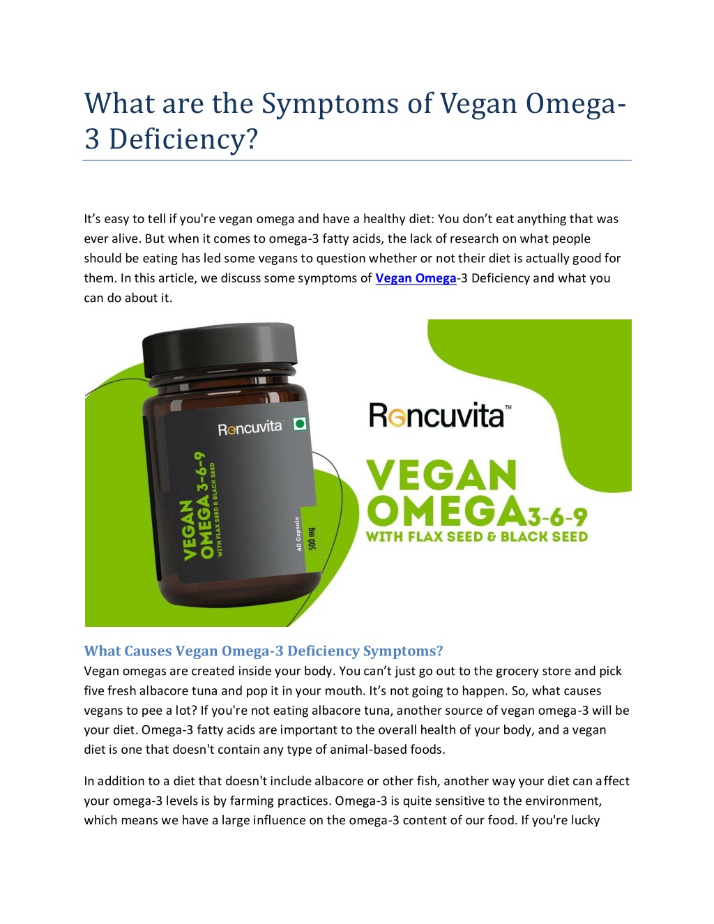 PPT What are the Symptoms of Vegan Omega 3 Deficiency PowerPoint