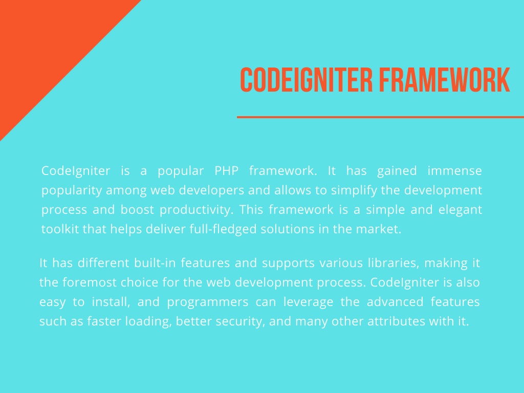 Ppt Why Should You Choose Codeigniter Framework For Your Next Project Powerpoint Presentation 9196