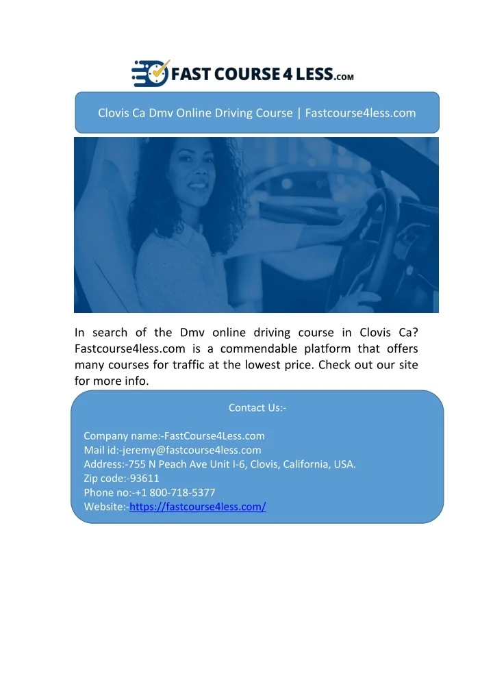 PPT Clovis Ca Dmv Online Driving Course