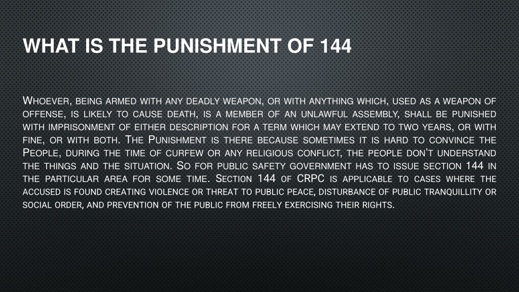 PPT What Is Section 144 Of CRPC PowerPoint Presentation Free 